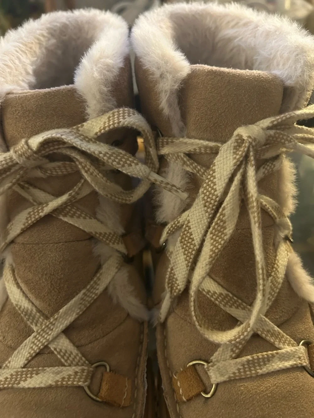 Sorel Taupe Suede Faux-Shearling Lace-Up Winter Boots - Picture 2 of 7